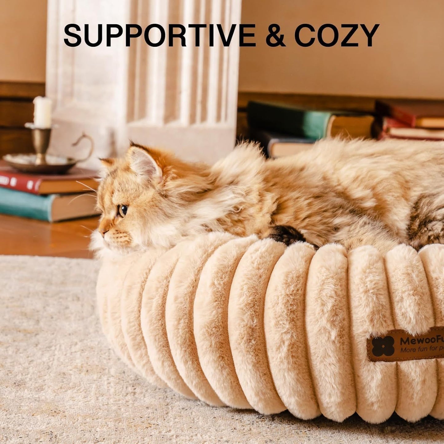 MEWOOFUN Donut Bed – Letto Rotondo Soffice per Gatti e Cani di Piccola Taglia