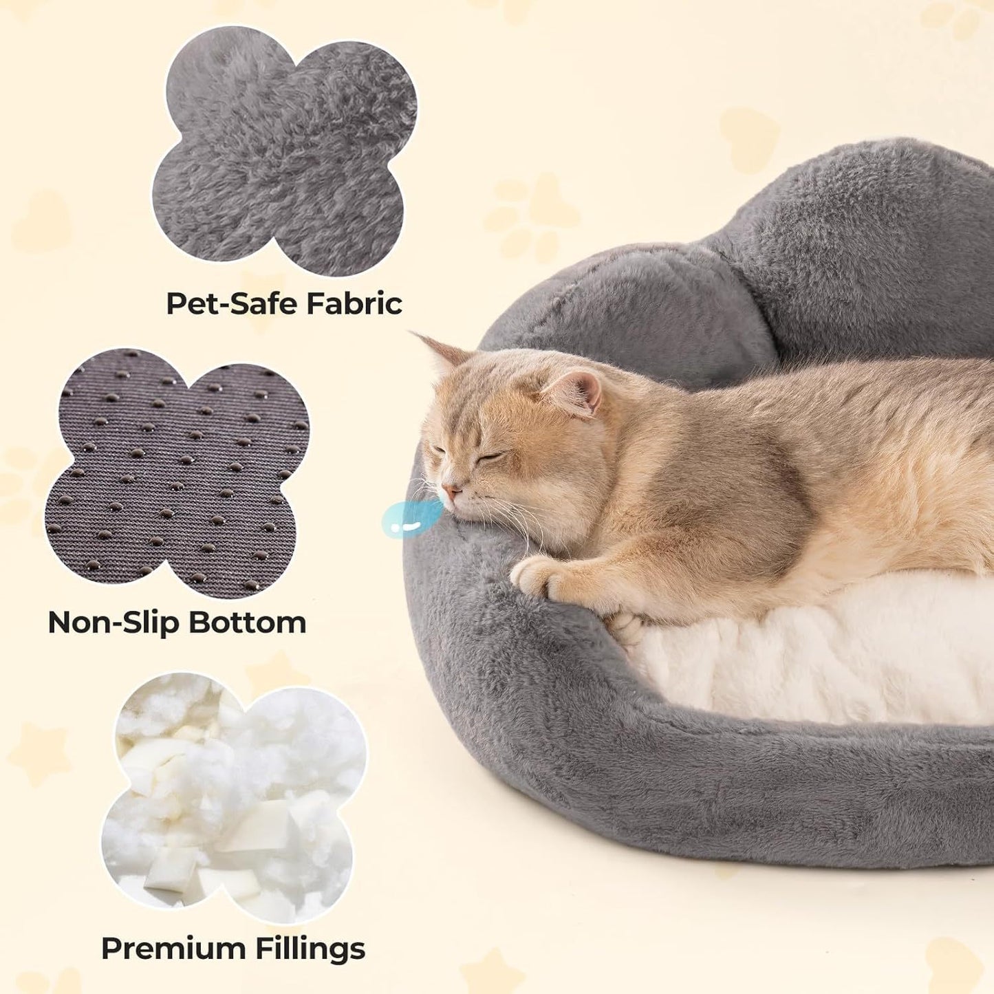 Cuccia per gatti e cani di piccola taglia MEWOOFUN – Divano letto a fiore