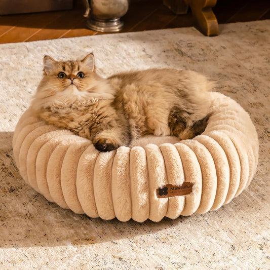 MEWOOFUN Donut Bed – Letto Rotondo Soffice per Gatti e Cani di Piccola Taglia