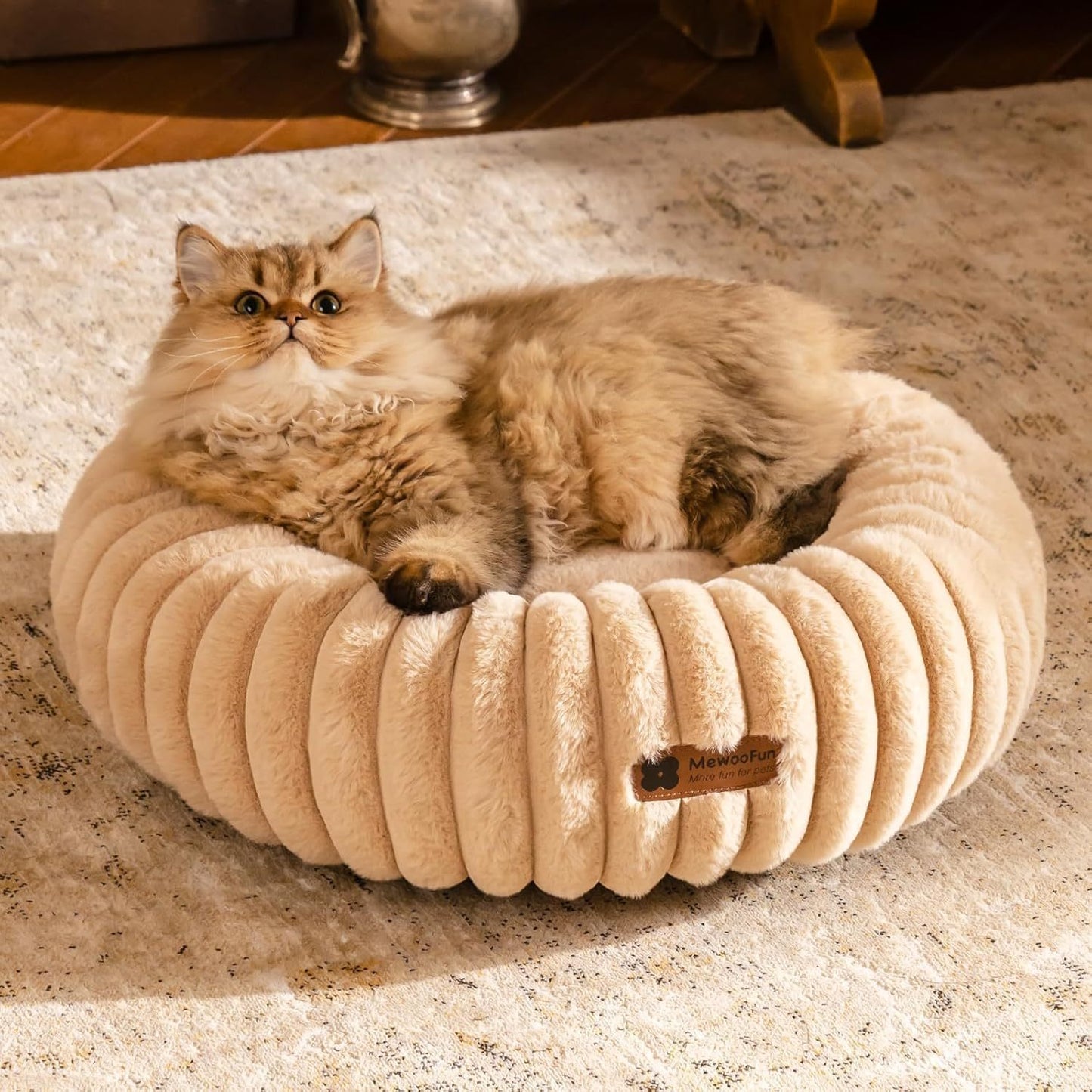 MEWOOFUN Donut Bed – Letto Rotondo Soffice per Gatti e Cani di Piccola Taglia