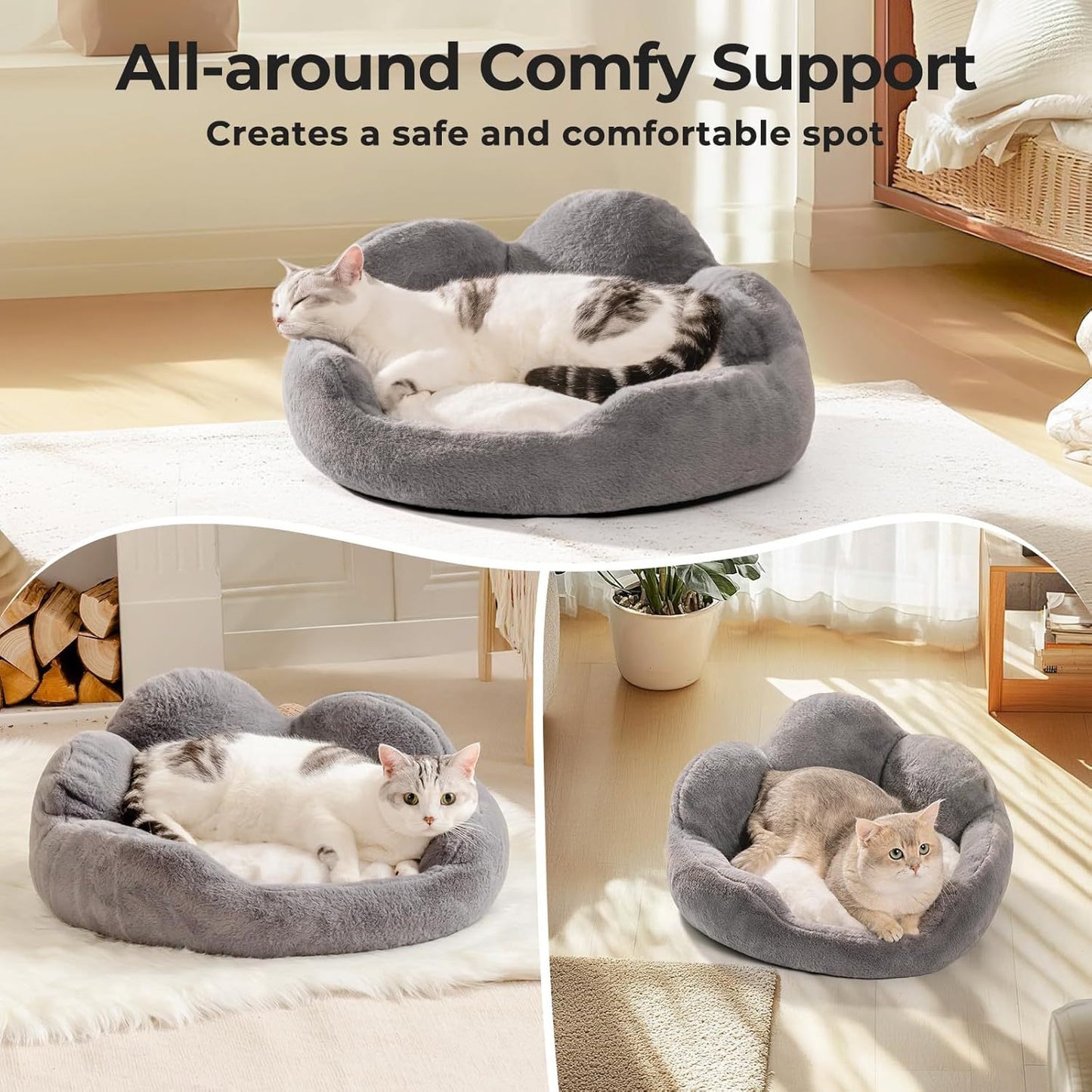 Cuccia per gatti e cani di piccola taglia MEWOOFUN – Divano letto a fiore